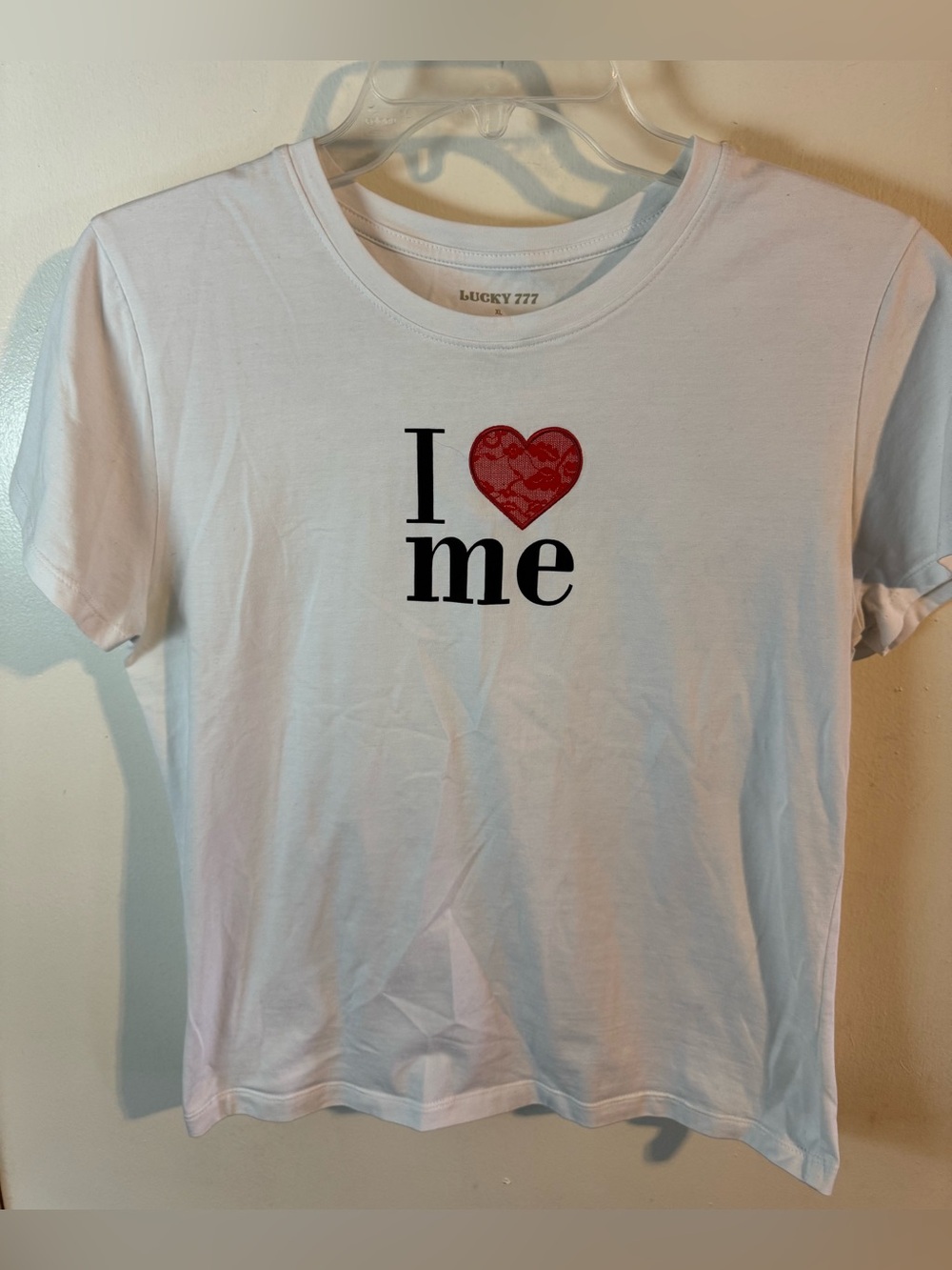 Lucky 777 Brand White Tee with I ❤️ Mel